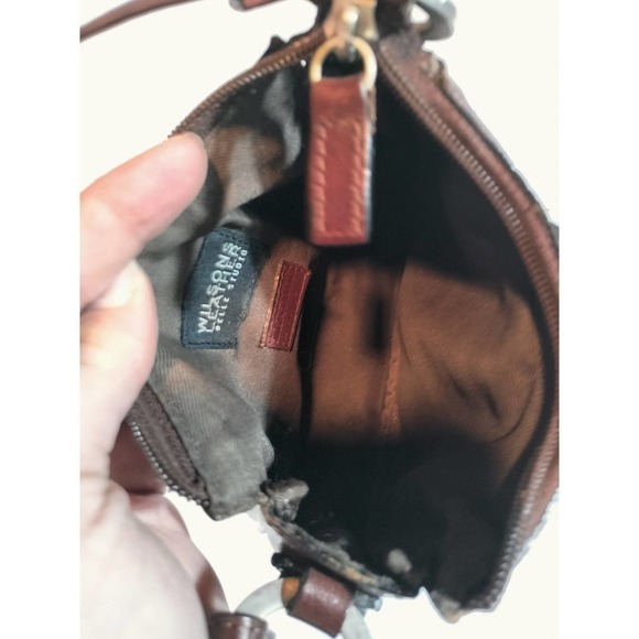 Wilson's Leather vintage small hand purse brown Italian leather - Picture 6 of 9
